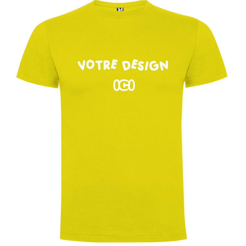 Tee-shirt unisexe jaune personnalisable