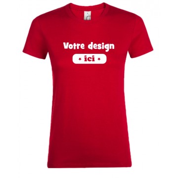 Tee-shirt coupe femme rouge...