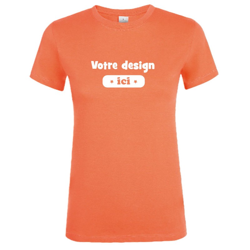 Tee-shirt coupe femme orange personnalisable